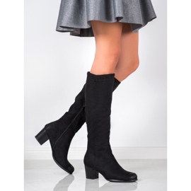 Cizme clasice pe tocul VINCEZA negru 1