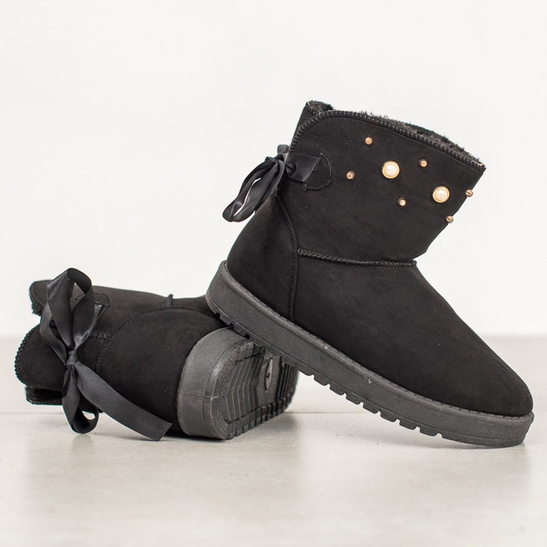 SHELOVET Mukluki cu margele negru 1