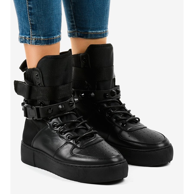 Adidași plate negri Y-025H negru 1