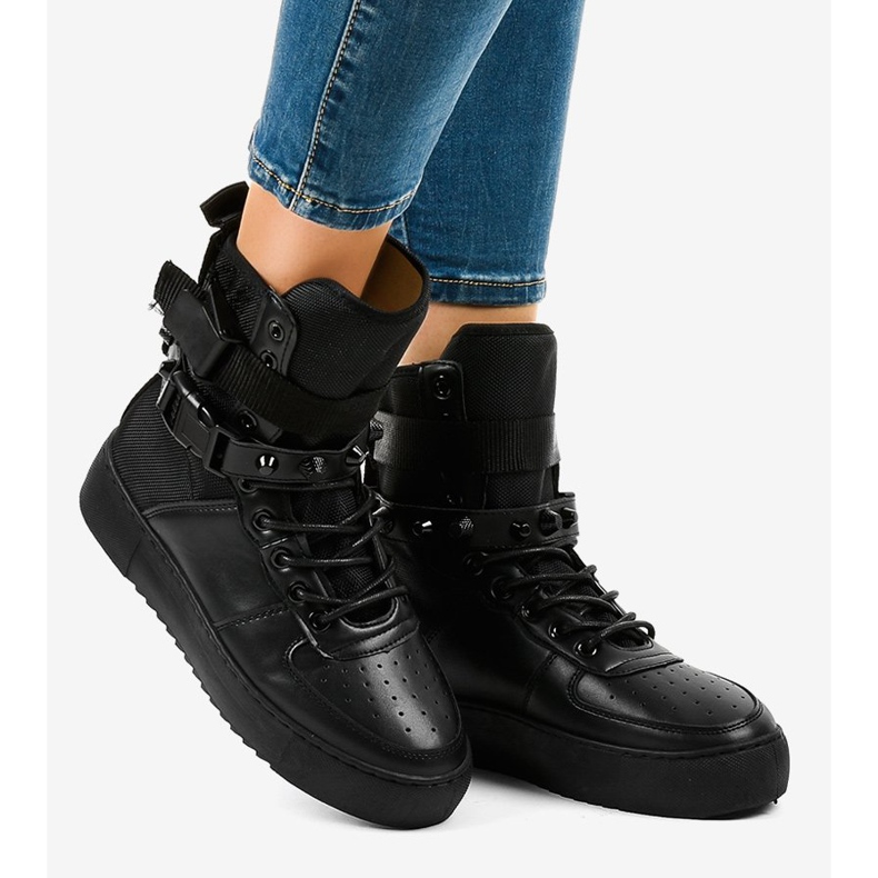 Adidași plate negri Y-025H negru 2 Adidași plate negri Y-025H negru 2