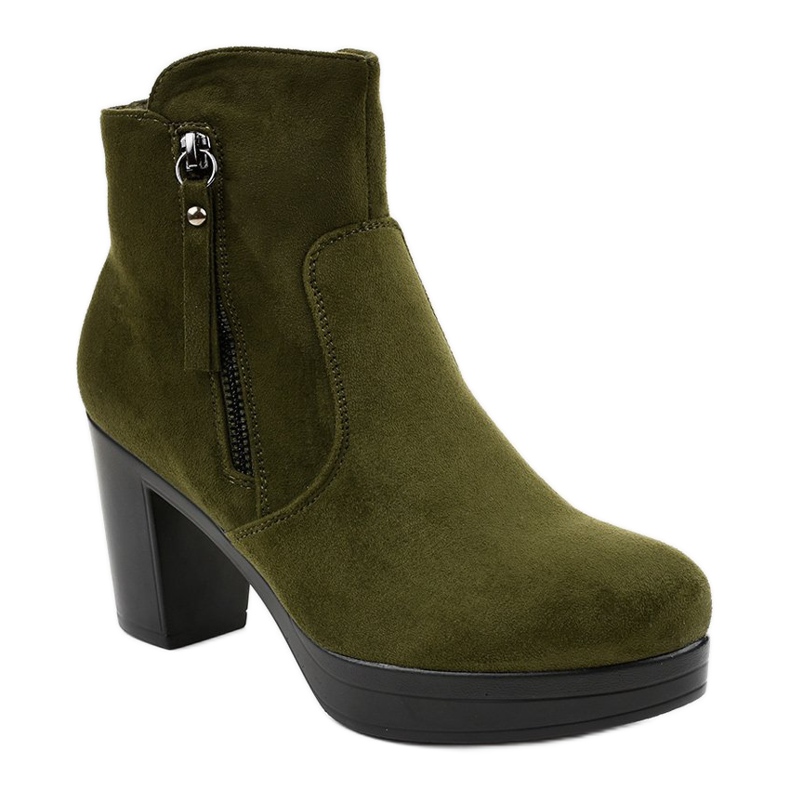 Tocuri înalte din piele de căprioară verde 8B882 1 Tocuri înalte din piele de căprioară verde 8B882 1