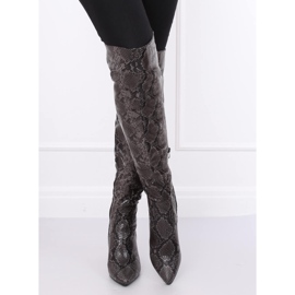Cizme peste genunchi DA28 Black Snake negru multicolor 2