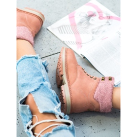 SHELOVET Trappers With Glitter roz 2