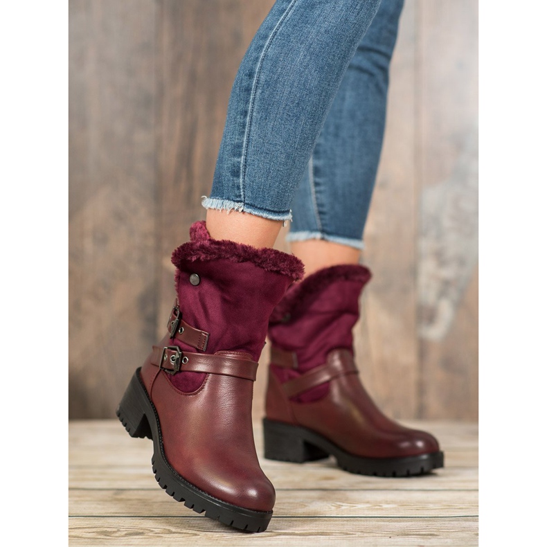 Marquiz Muncitori calzi cu blană roșu 1