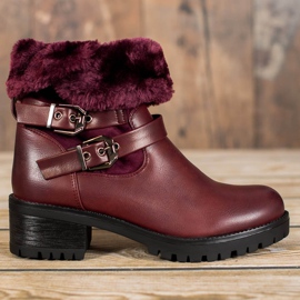 Marquiz Muncitori calzi cu blană roșu 2