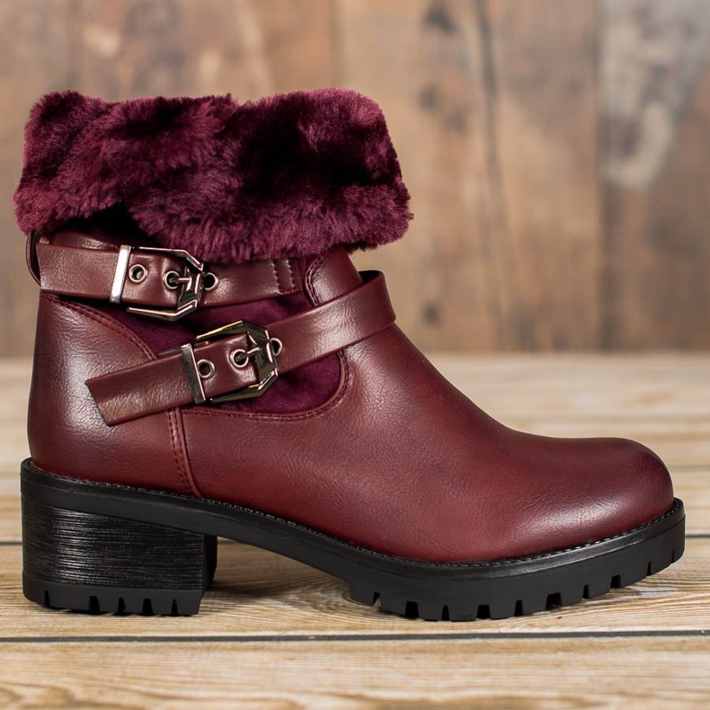 Marquiz Muncitori calzi cu blană roșu 2