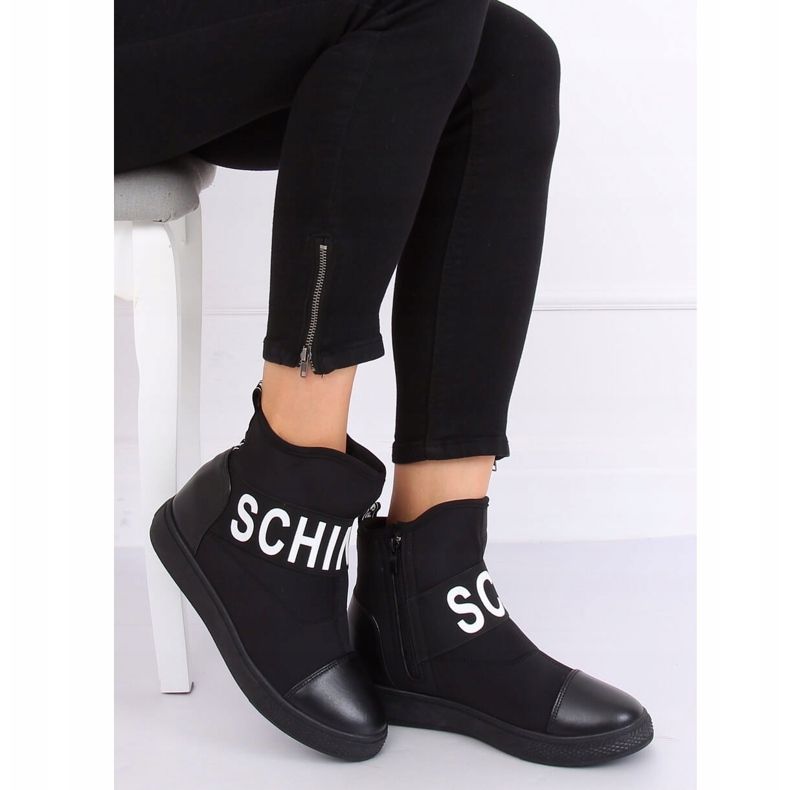 Cizme negre din neopren XY-38 Negre negru 2 Cizme negre din neopren XY-38 Negre negru 2