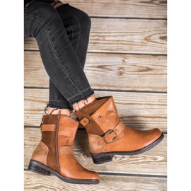 Super Me Cizme cu cataramă decorativă maro 1 Super Me Cizme cu cataramă decorativă maro 1