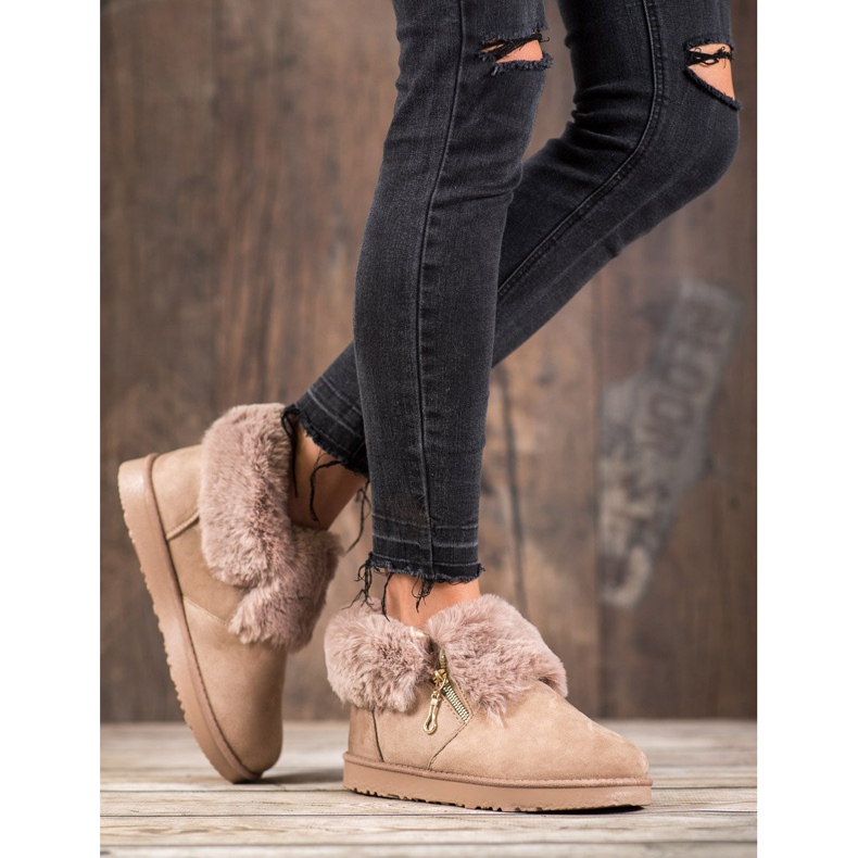 Kylie Mukluki scăzut cu blană maro 1