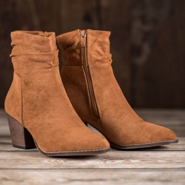 SHELOVET Cizme casual pe un post maro 1