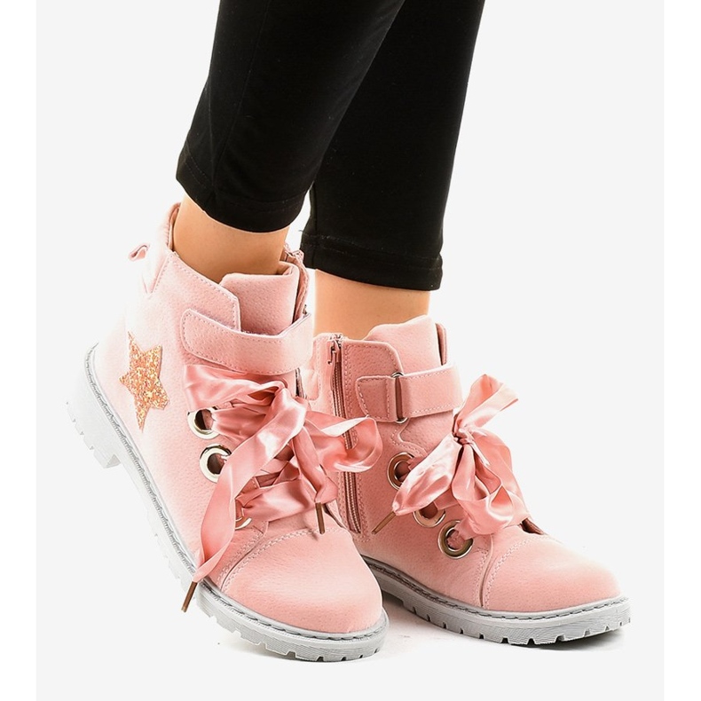 BM Ghete de drumeție roz cu stea TL51-4 1