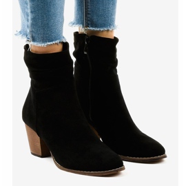 Cizme cowboy din piele de căprioară E2250 negru 1