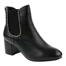 Ghete negre cu elastic KL-615 negru 1