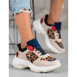 SHELOVET Adidași la modă cu imprimeu leopard maro multicolor 1