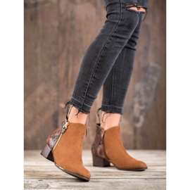 Kylie Cizme cu imprimeu șarpe Camel maro 2