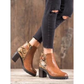 Seastar Cizme cu platformă cu șarpe maro multicolor 2 Seastar Cizme cu platformă cu șarpe maro multicolor 2