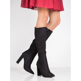 Seastar Ghete sexy din piele intoarsa negru 1