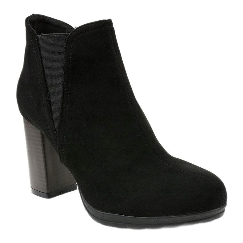 Botine negre din piele de căprioară pe stâlpul H9261 Jodhpur negru 1