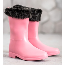 SHELOVET Ghete de ploaie cu blană roz 2 SHELOVET Ghete de ploaie cu blană roz 2