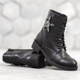 SHELOVET Muncitori clasici cu cristale negru 1