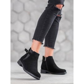 Ideal Shoes Ghete din piele de căprioară negru 1