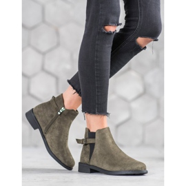 Ideal Shoes Ghete din piele de căprioară verde 1 Ideal Shoes Ghete din piele de căprioară verde 1