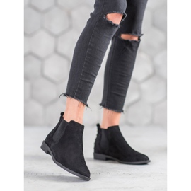 SHELOVET Ghete Chelsea cu perle negru 2