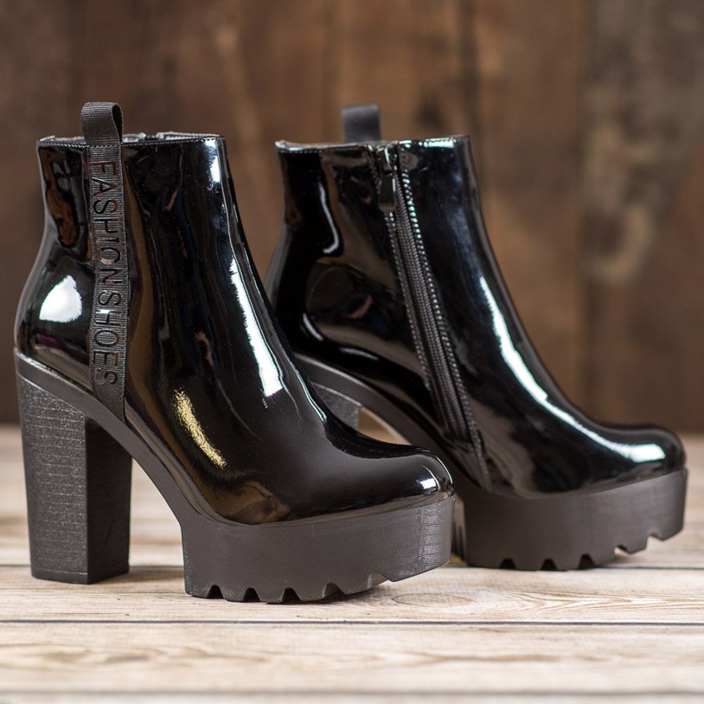 Seastar Cizme de modă lăcuite negru 2 Seastar Cizme de modă lăcuite negru 2