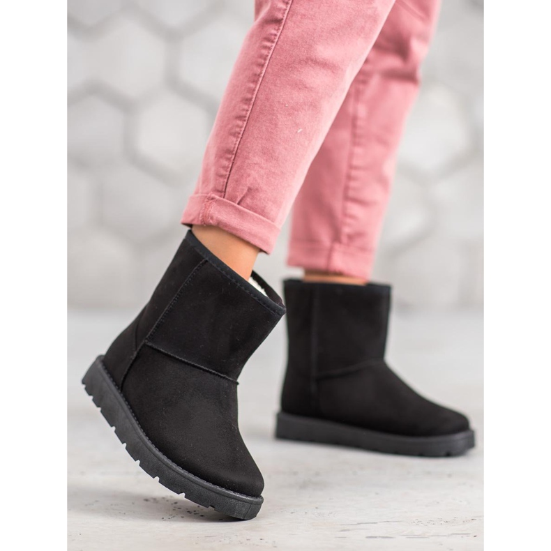 SHELOVET Mukluki negru cu blană 1