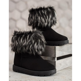 SHELOVET Mukluki negru cu blană 2