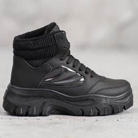 SHELOVET Cizme la modă cu dantelă negru 1