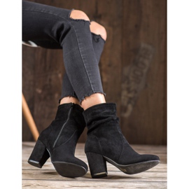 SHELOVET Cizme înalte din piele de căprioară negru 2