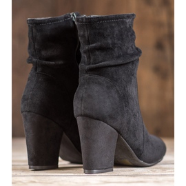 SHELOVET Cizme înalte din piele de căprioară negru 1