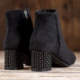 SHELOVET Cizme cu toc decorativ negru 1