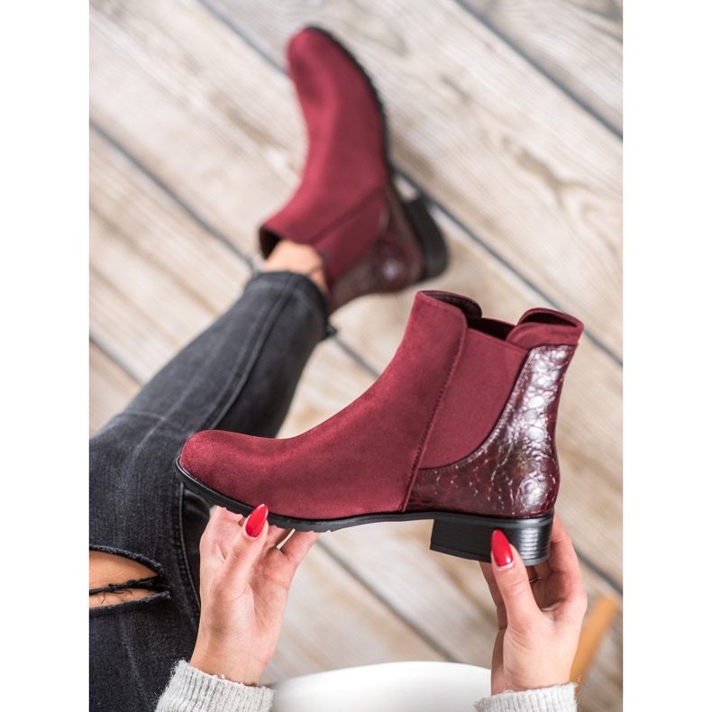 Erynn Cizme Maroon Jodhpur Snake Print roșu 2