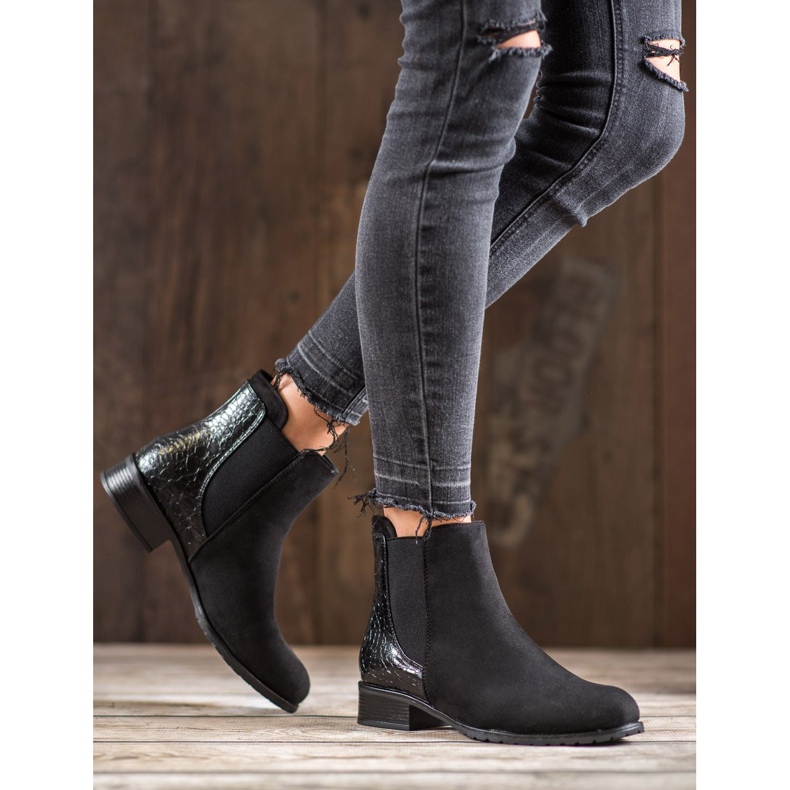 Erynn Cizme negre Jodhpur Snake Print negru 1