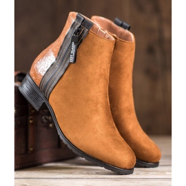 Erynn Cizme cu fermoar decorativ maro 1 Erynn Cizme cu fermoar decorativ maro 1