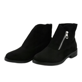 Ghete plate negre, ghete Chelsea izolate 20195-2 negru 2