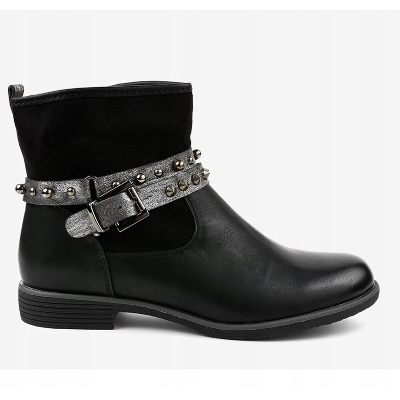 Cizme plate izolate negre 1049-PA negru 2