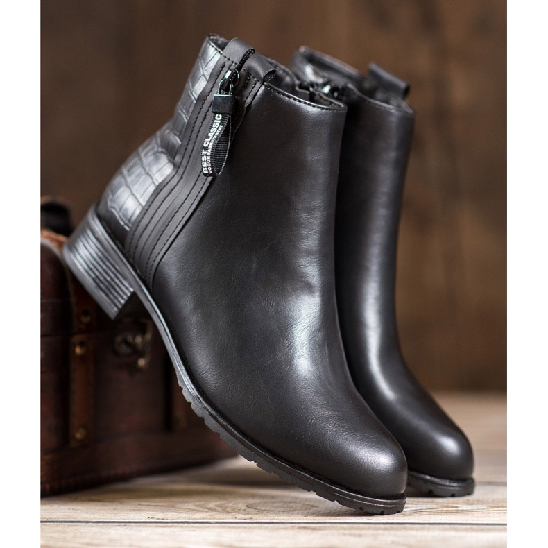 Erynn Cizme cu fermoar decorativ negru 2