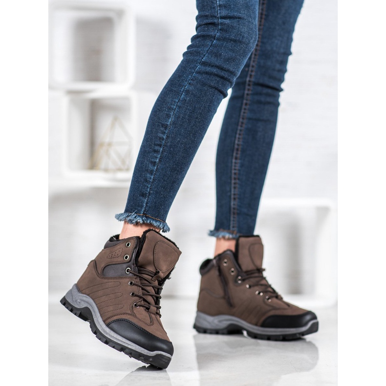 SHELOVET Trappers sportivi izolați maro negru 1