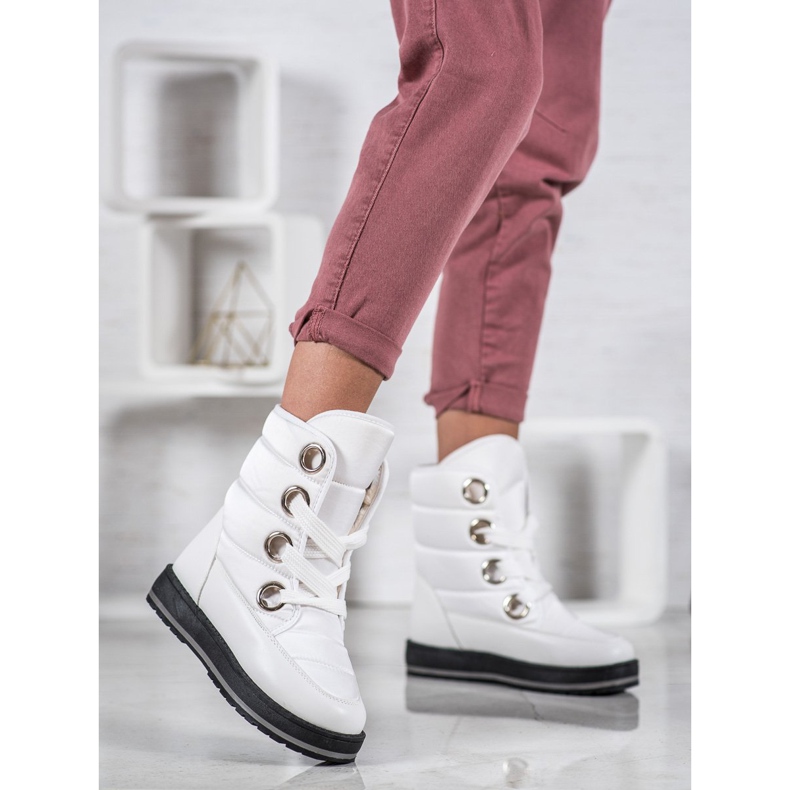 Muto Cizme de zăpadă pe platformă alb 2