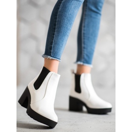 Weide Cizme Chelsea la modă alb 2