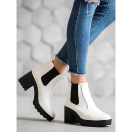 Weide Cizme Chelsea la modă alb 1