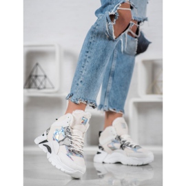 Bella Paris Adidași cu efect Holo alb multicolor 1