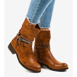 Cizme plate cu izolație maro 4440 2