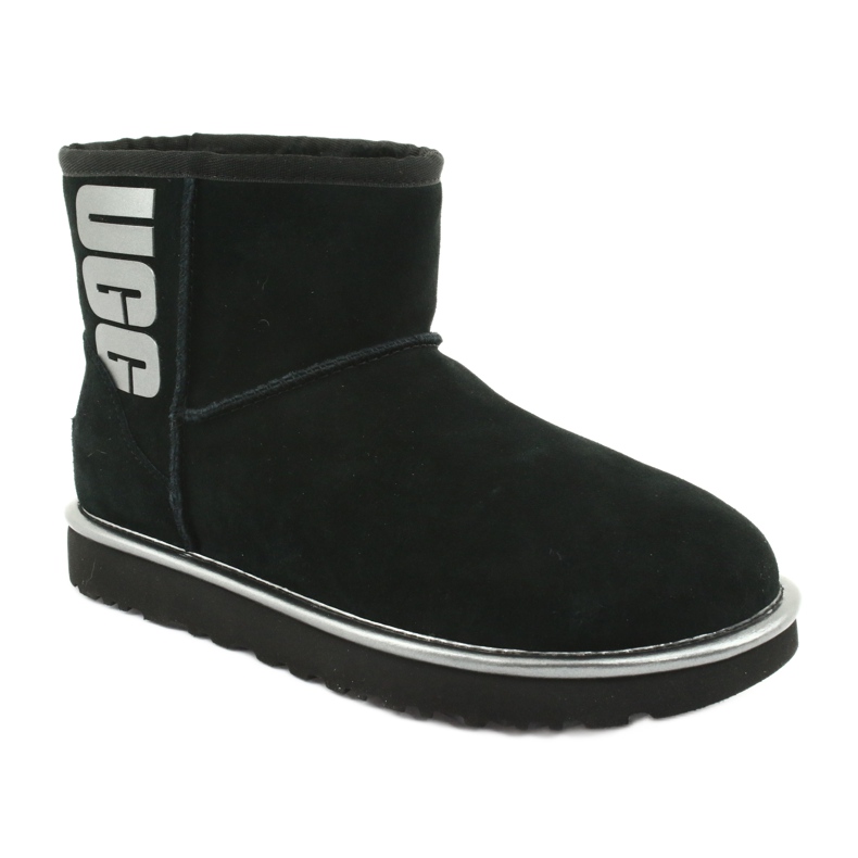 Pantofi Ugg Classic Mini Ugg Rubber Logo W 1110087-BMT negru gri 1