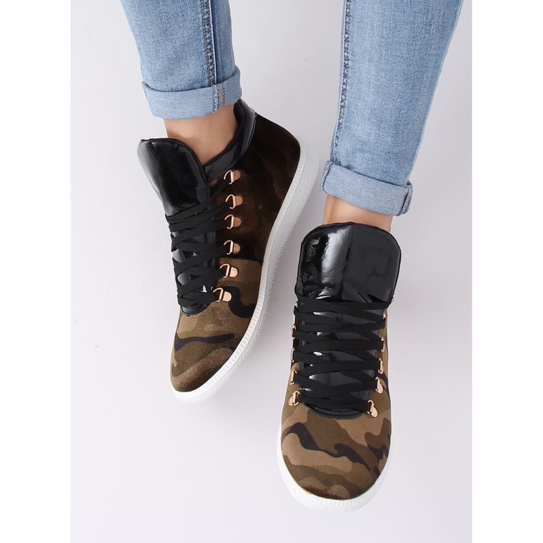 Adidași din catifea K1834206 Camuflaje multicolor verde 2