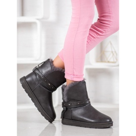 SHELOVET Mukluki cu piele ecologică gri 2