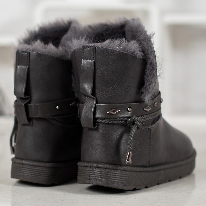 SHELOVET Mukluki cu piele ecologică gri 1